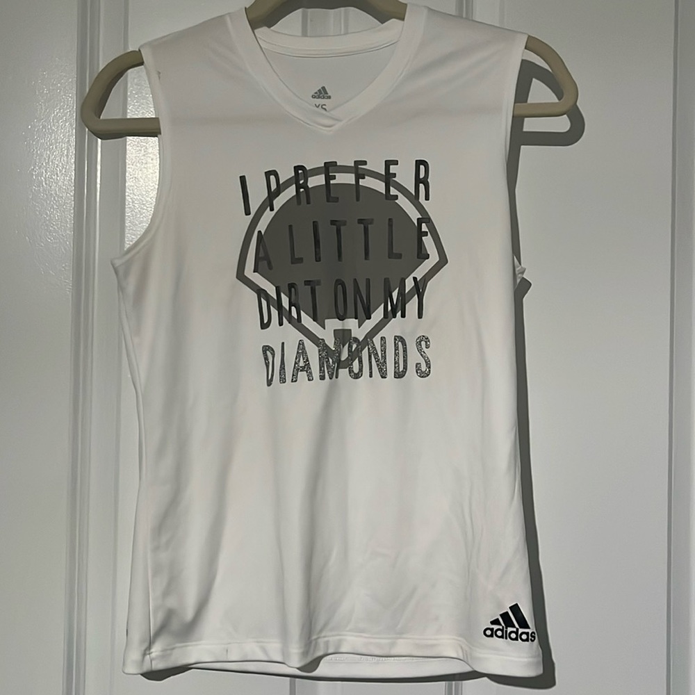 adidas tank top, white, x-small